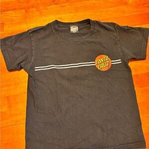 Santa Cruz Skateboards Kids Tee in Black with Red Logo